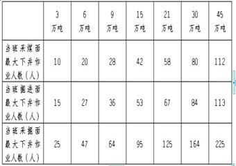 煤礦井下采掘工作面勞動定員核定標(biāo)準(zhǔn)(試行)