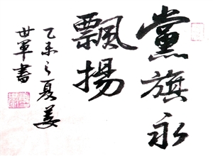 姜世軍書法：黨旗永飄揚(yáng)